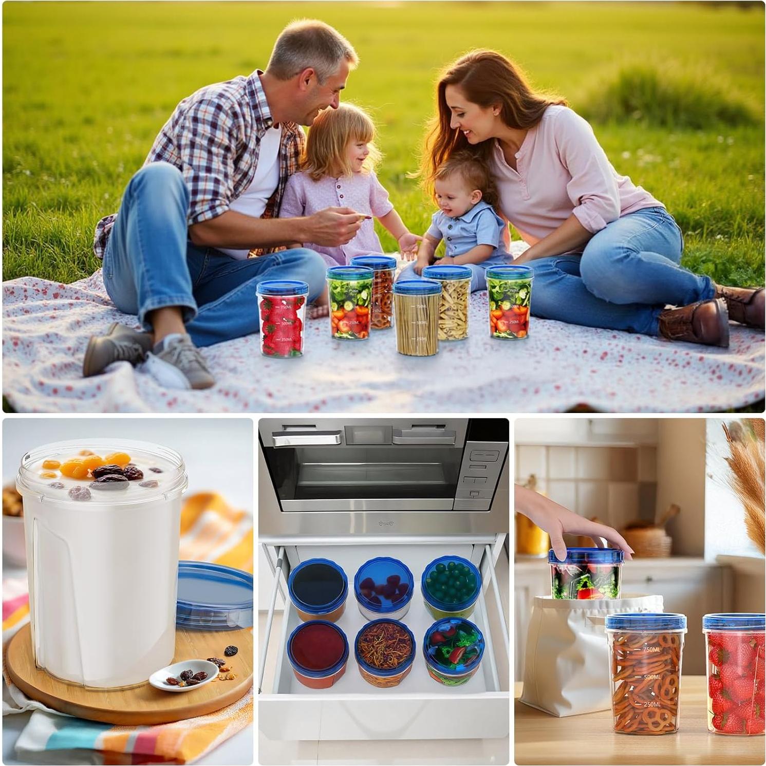 10 Contenedores de Almacenamiento de Alimentos 32 Oz Winproper