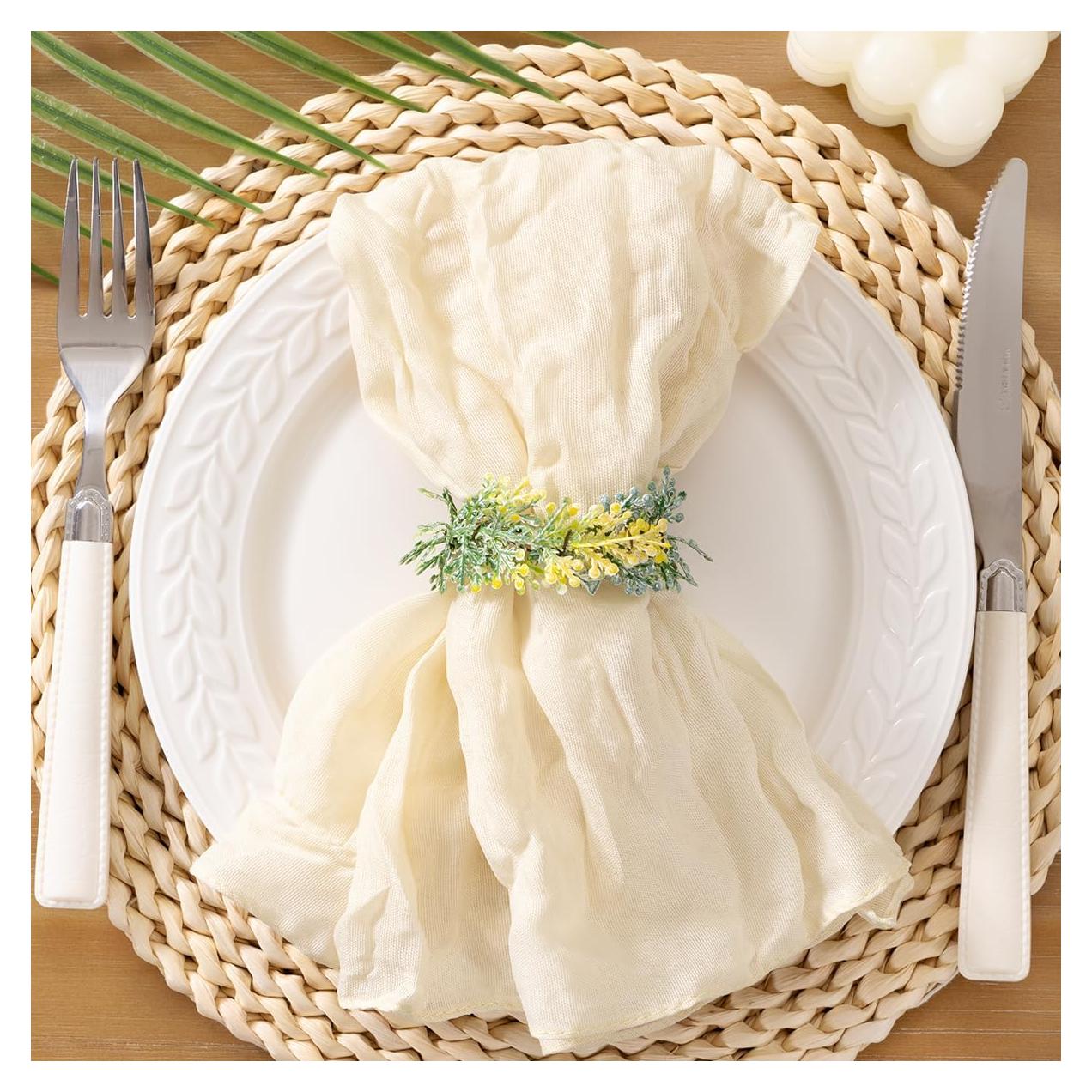 Juego de 10 Servilletas de Gasa Beige Socomi 53.34 cm