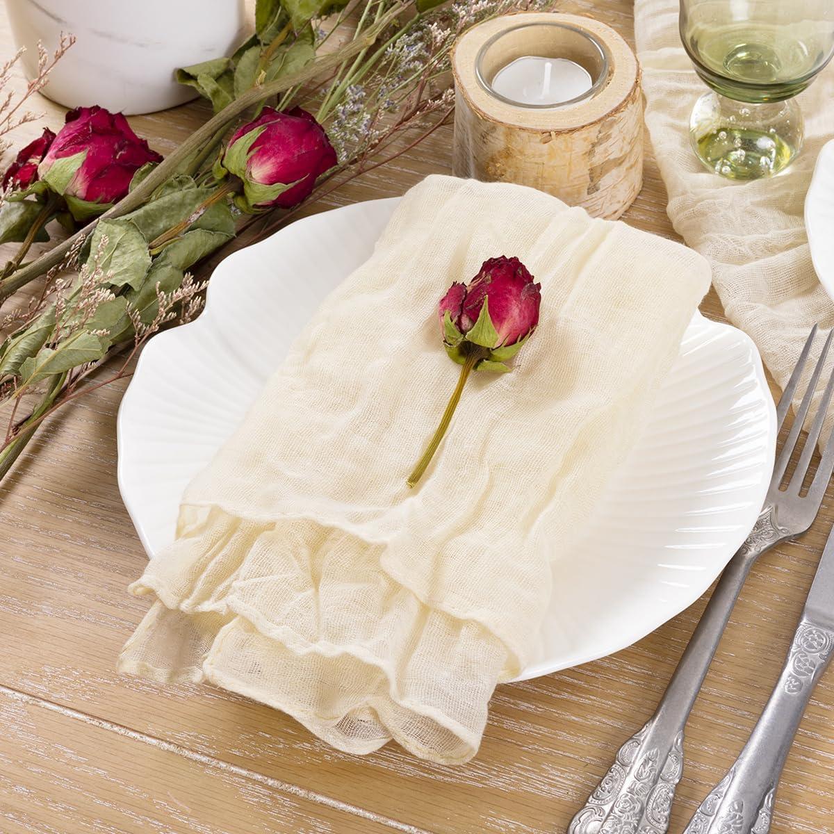Juego de 10 Servilletas de Gasa Beige Socomi 53.34 cm
