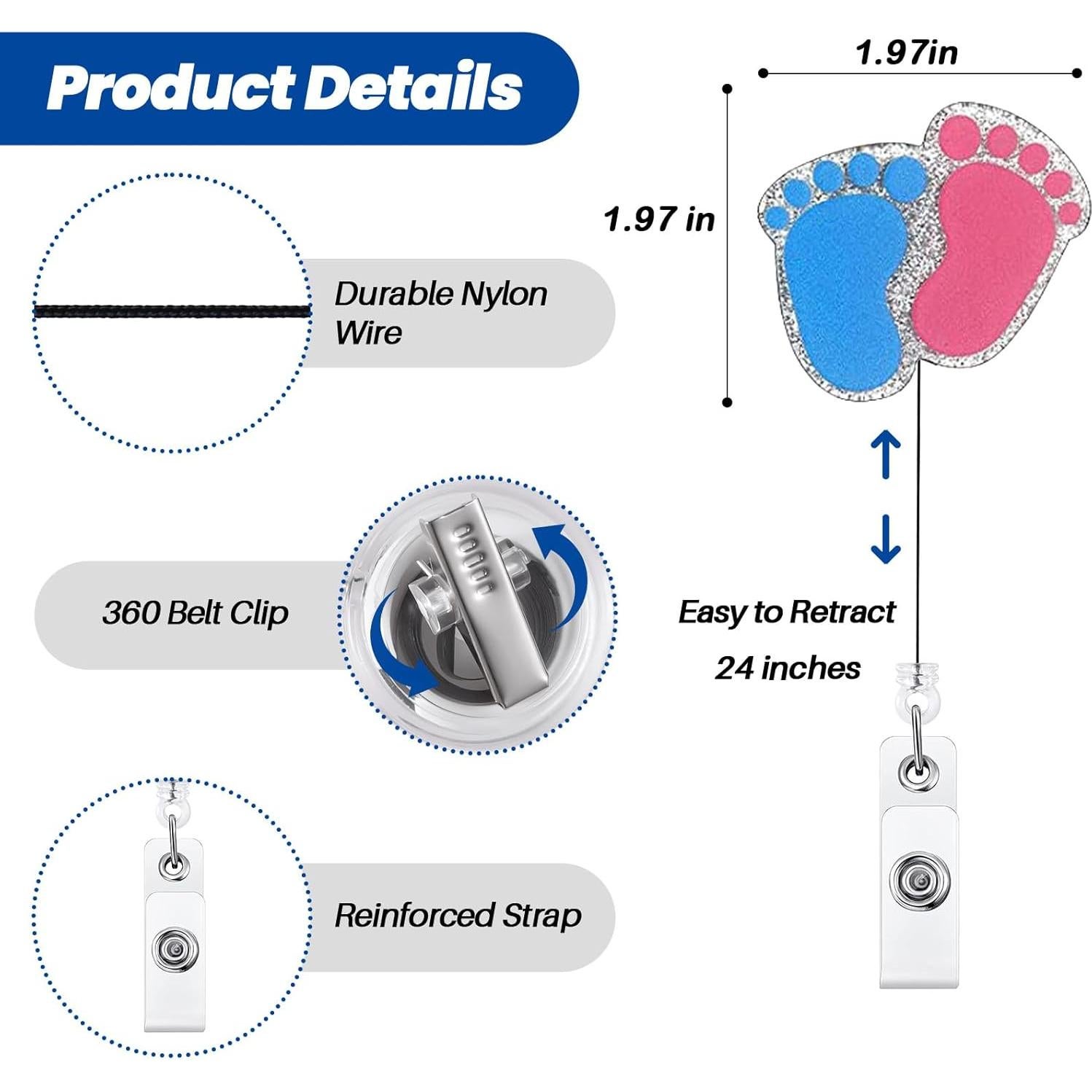 Reel de Insignia de Enfermera BEZTN con Clip Retráctil