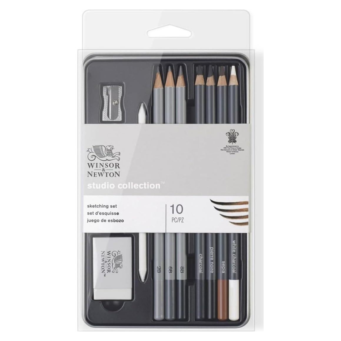 Set de 10 Lápices Artísticos Winsor & Newton - Dibujo y Esbozo