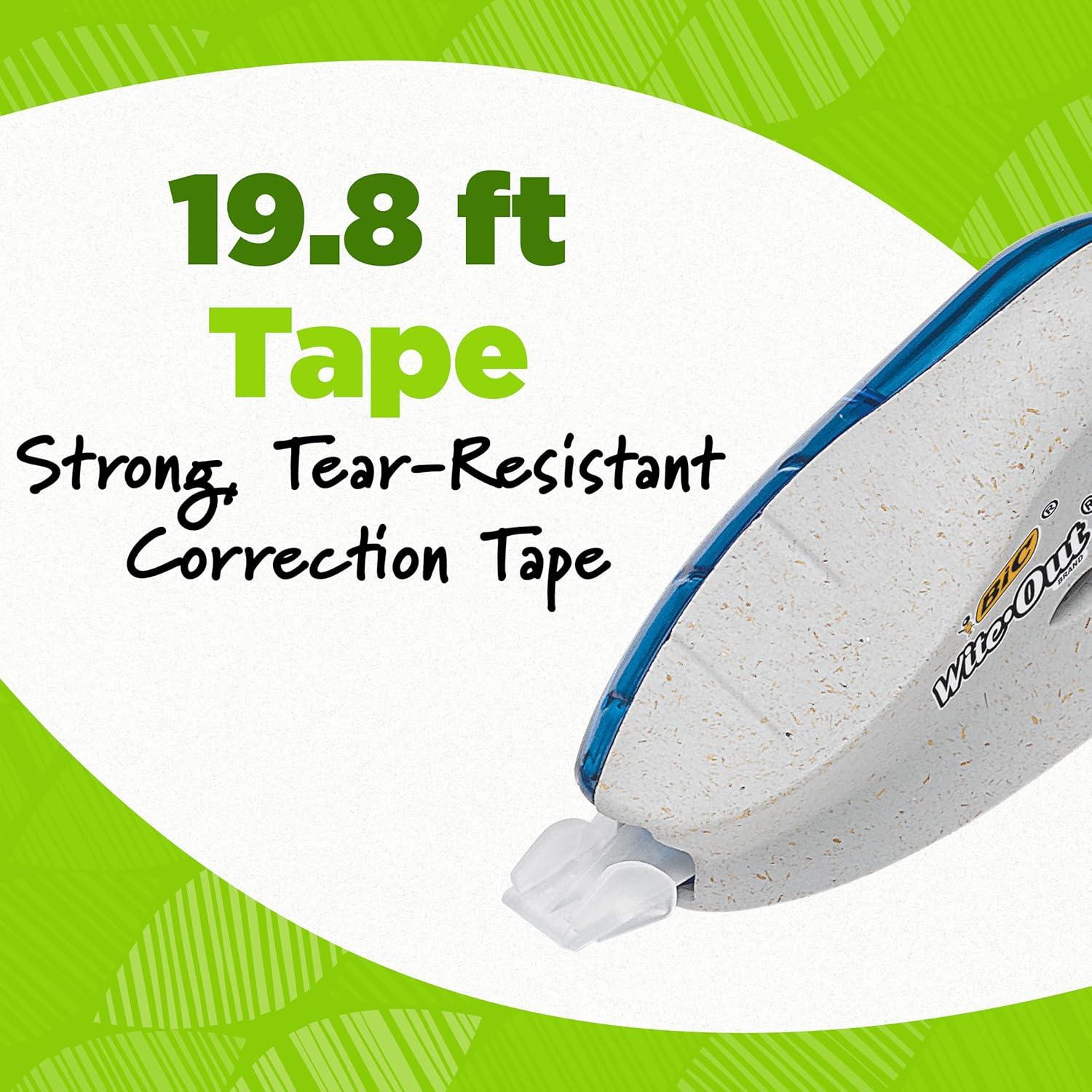 Cinta Correctora BIC Ecolutions Wite-Out, Paquete de 10, 6.04m