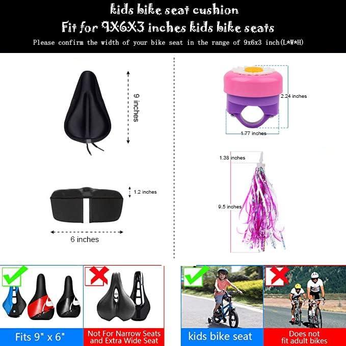 Funda de Cojín de Gel para Asiento de Bicicleta Infantil Liyamobu 22.86x15.24cm