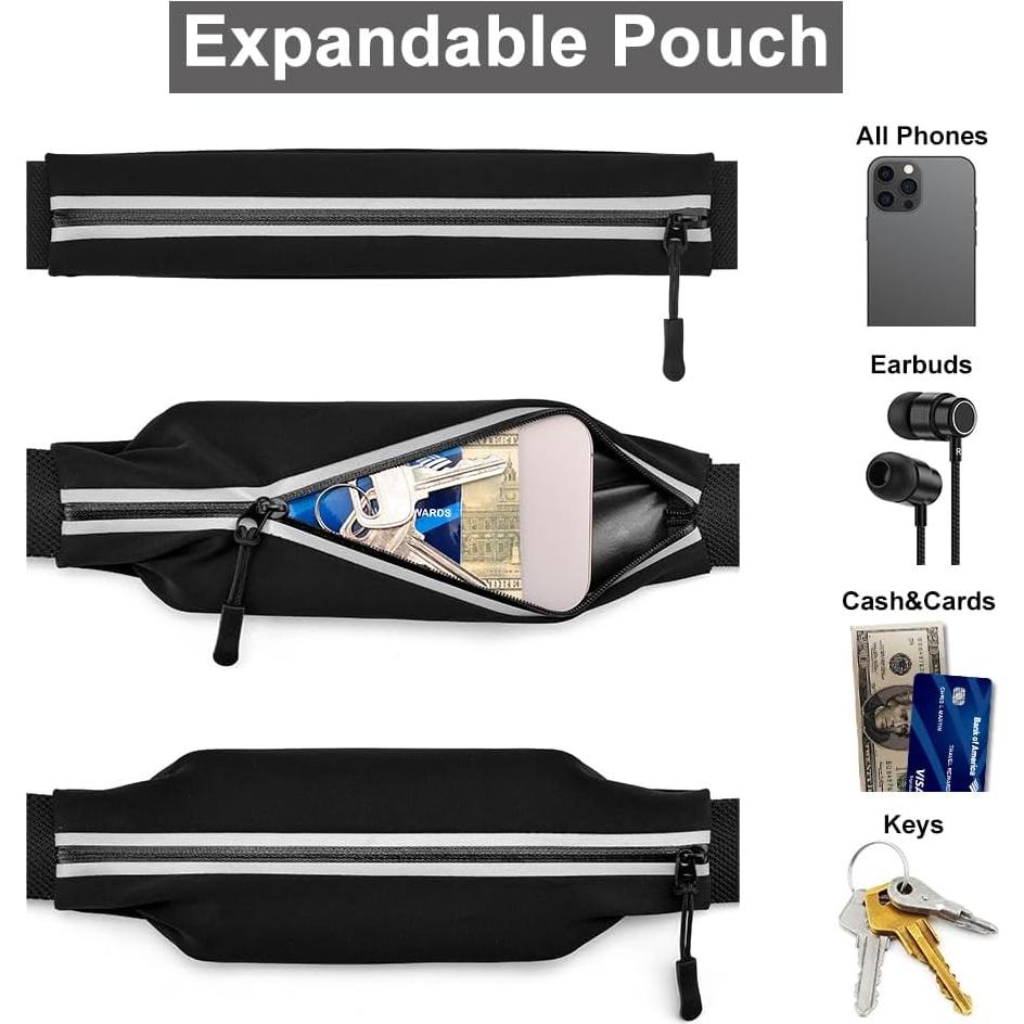 Cinturón de Triatlón RJ-Sport con Soporte para Número - Negro