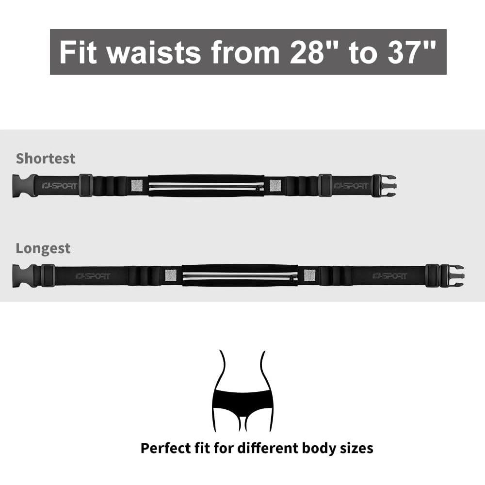 Cinturón de Triatlón RJ-Sport con Soporte para Número - Negro