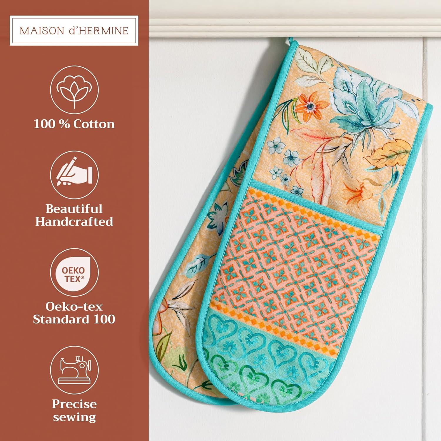 Manopla de Horno Doble Maison d' Hermine 100% Algodón 88.9x17.8cm