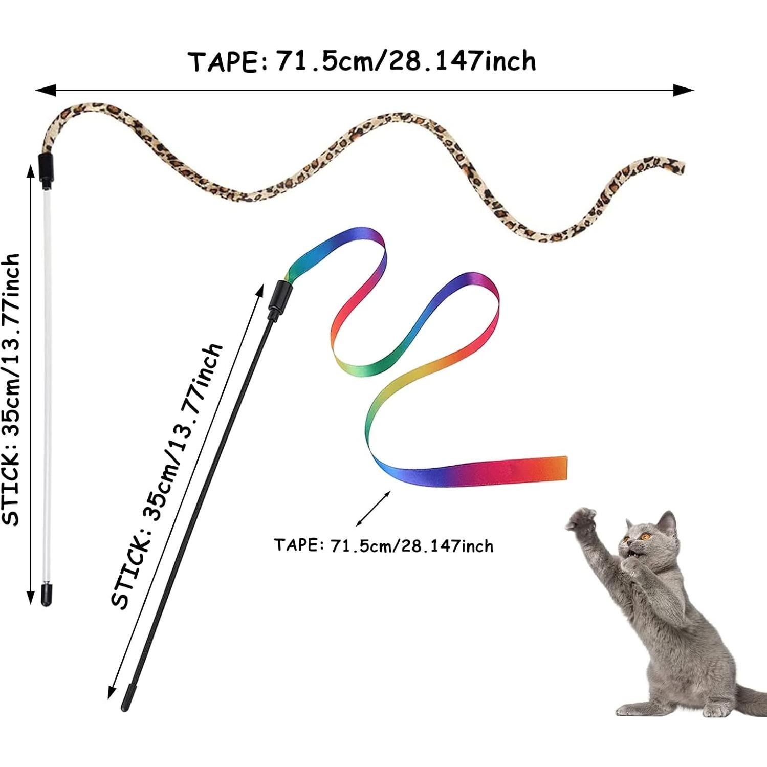 Juguetes de caña para gatos Andiker, 2 piezas, plástico, colorido
