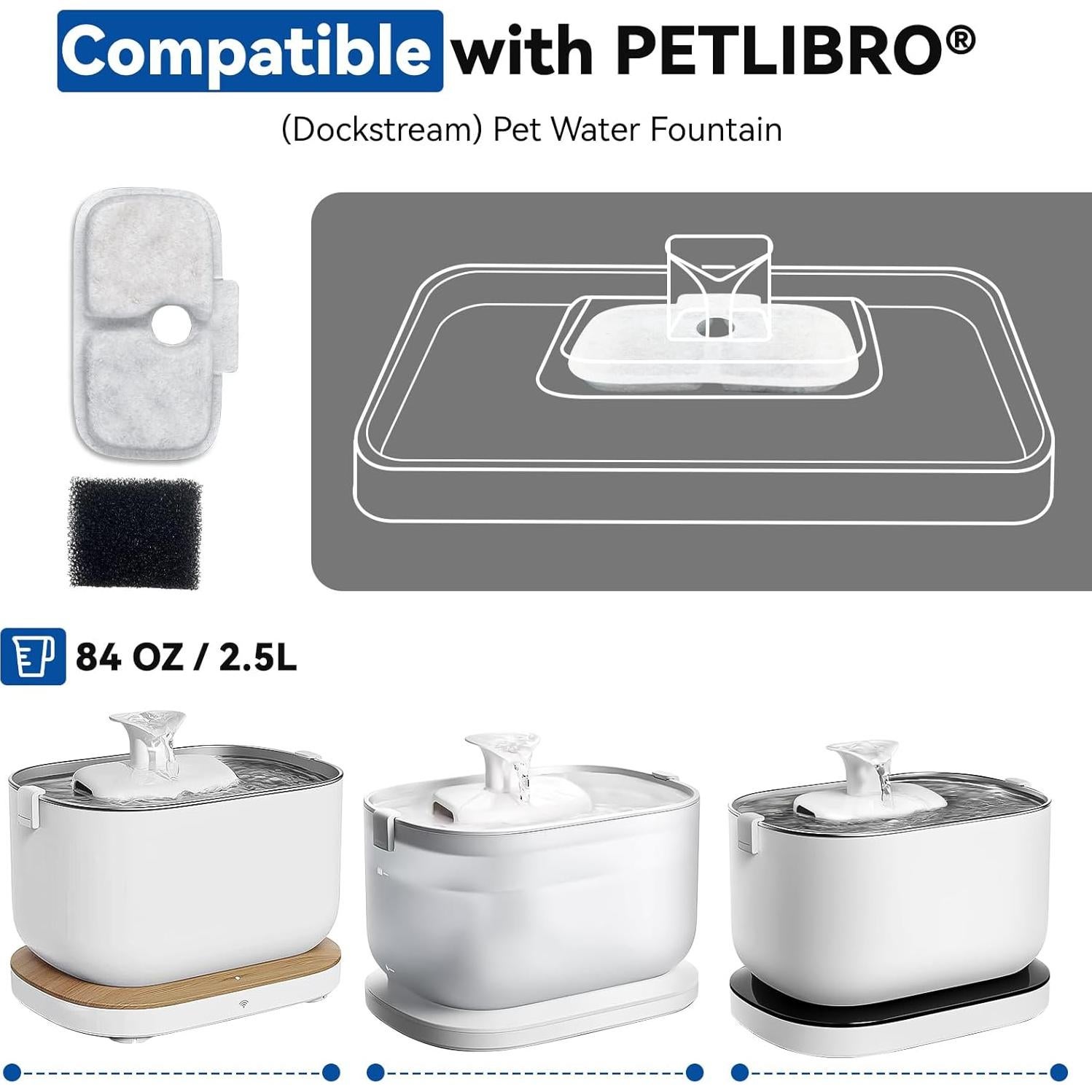 24 Filtros de Reemplazo para Fuente de Agua Gatos Petlibro