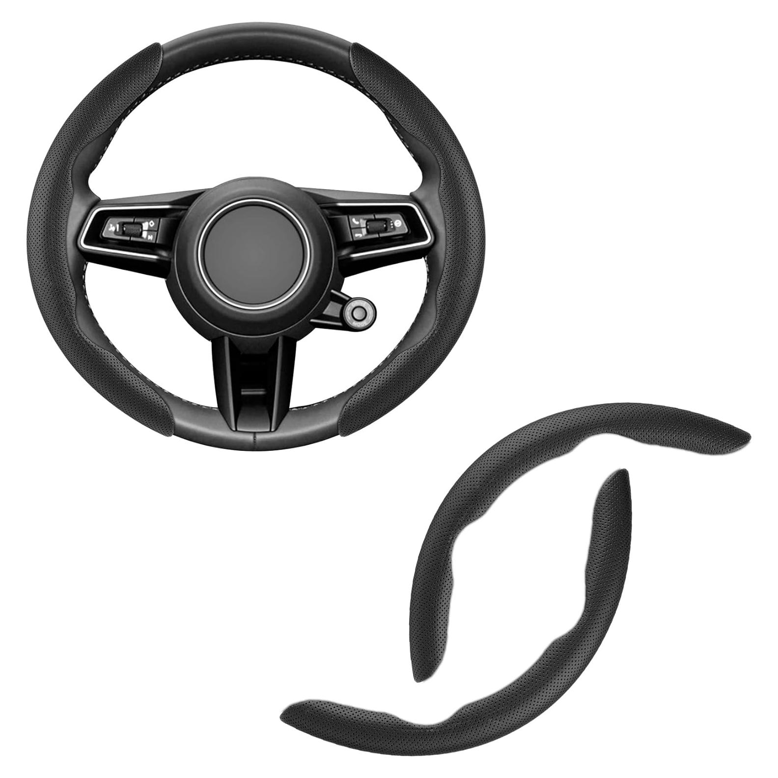 Cubierta de Volante de Cuero Nappa Amiss - Universal Negro