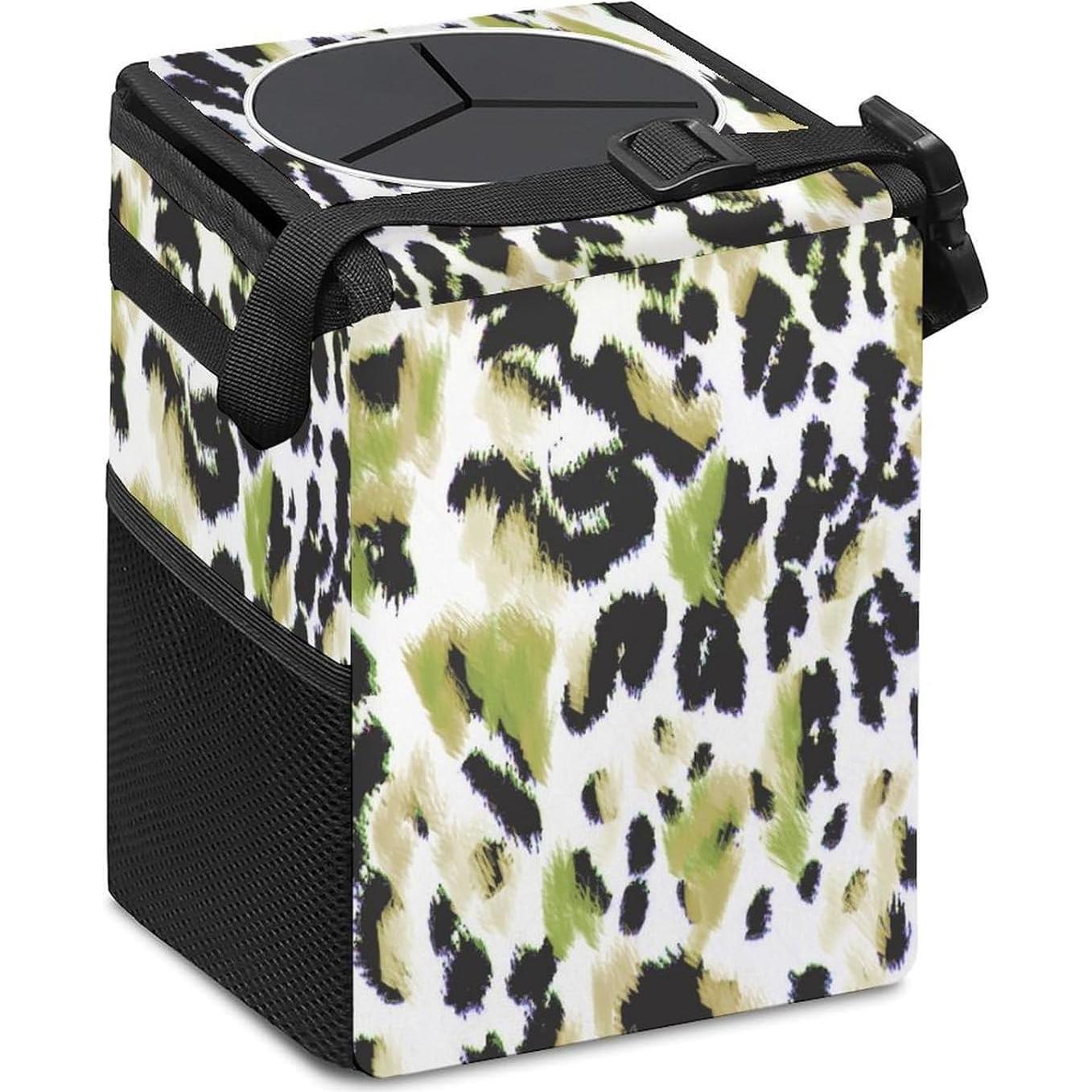 Basurero de Auto LHW Plegable Impermeable Estampado Leopardo