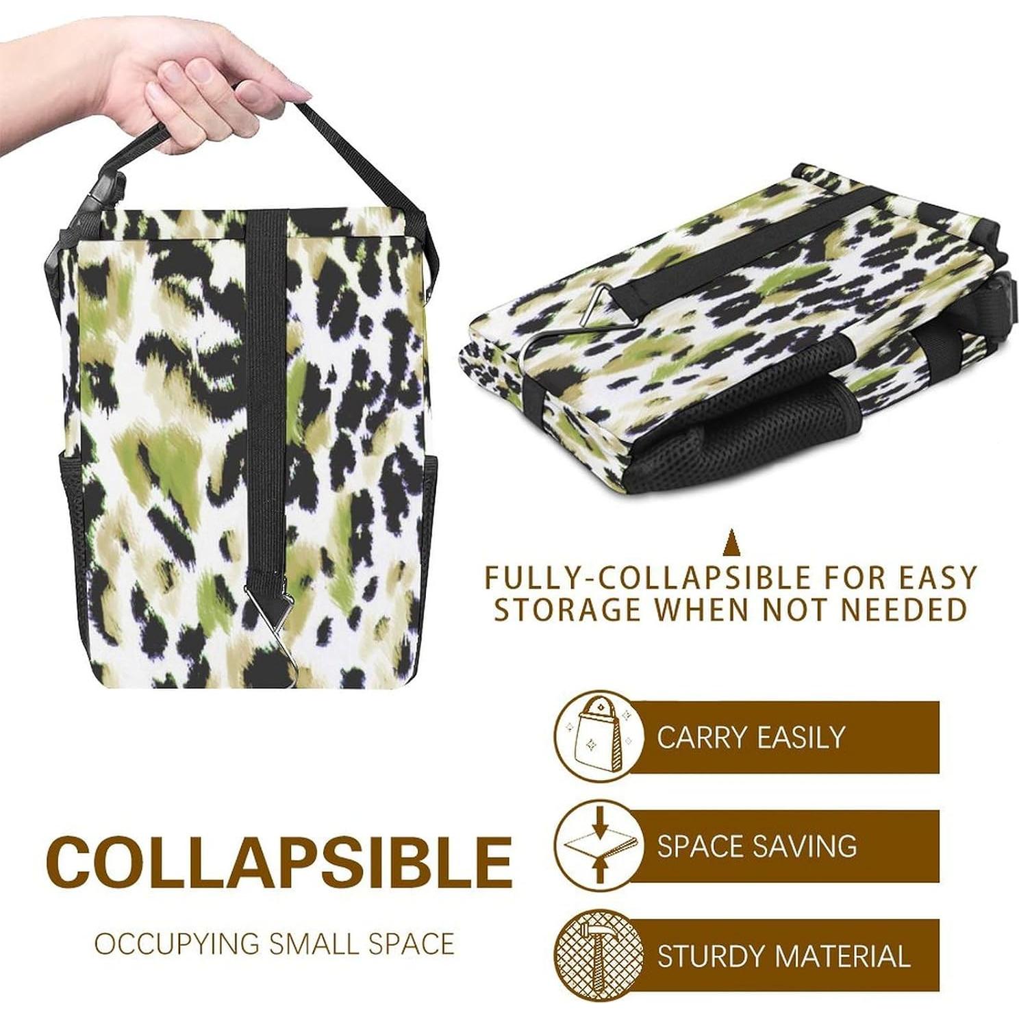 Basurero de Auto LHW Plegable Impermeable Estampado Leopardo