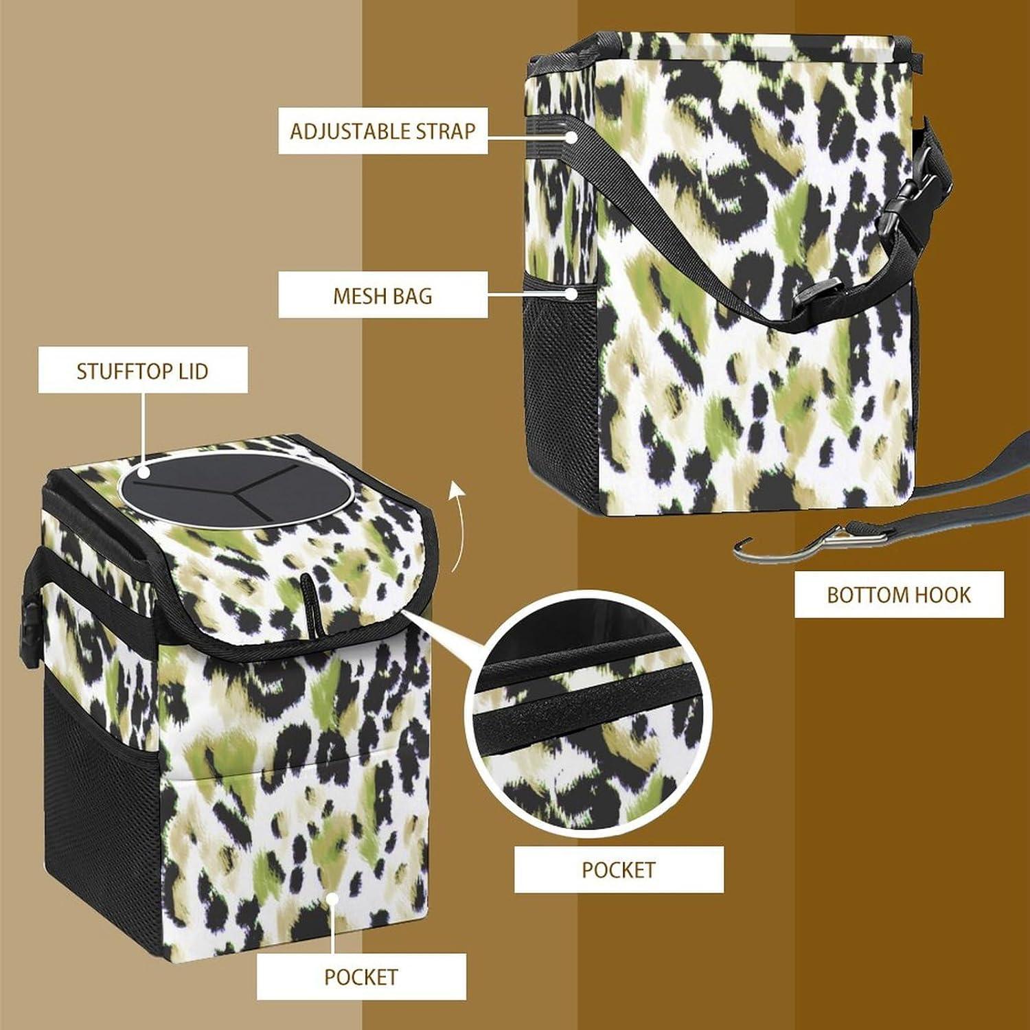 Basurero de Auto LHW Plegable Impermeable Estampado Leopardo