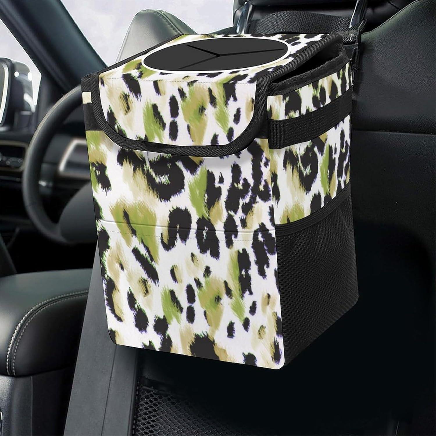 Basurero de Auto LHW Plegable Impermeable Estampado Leopardo