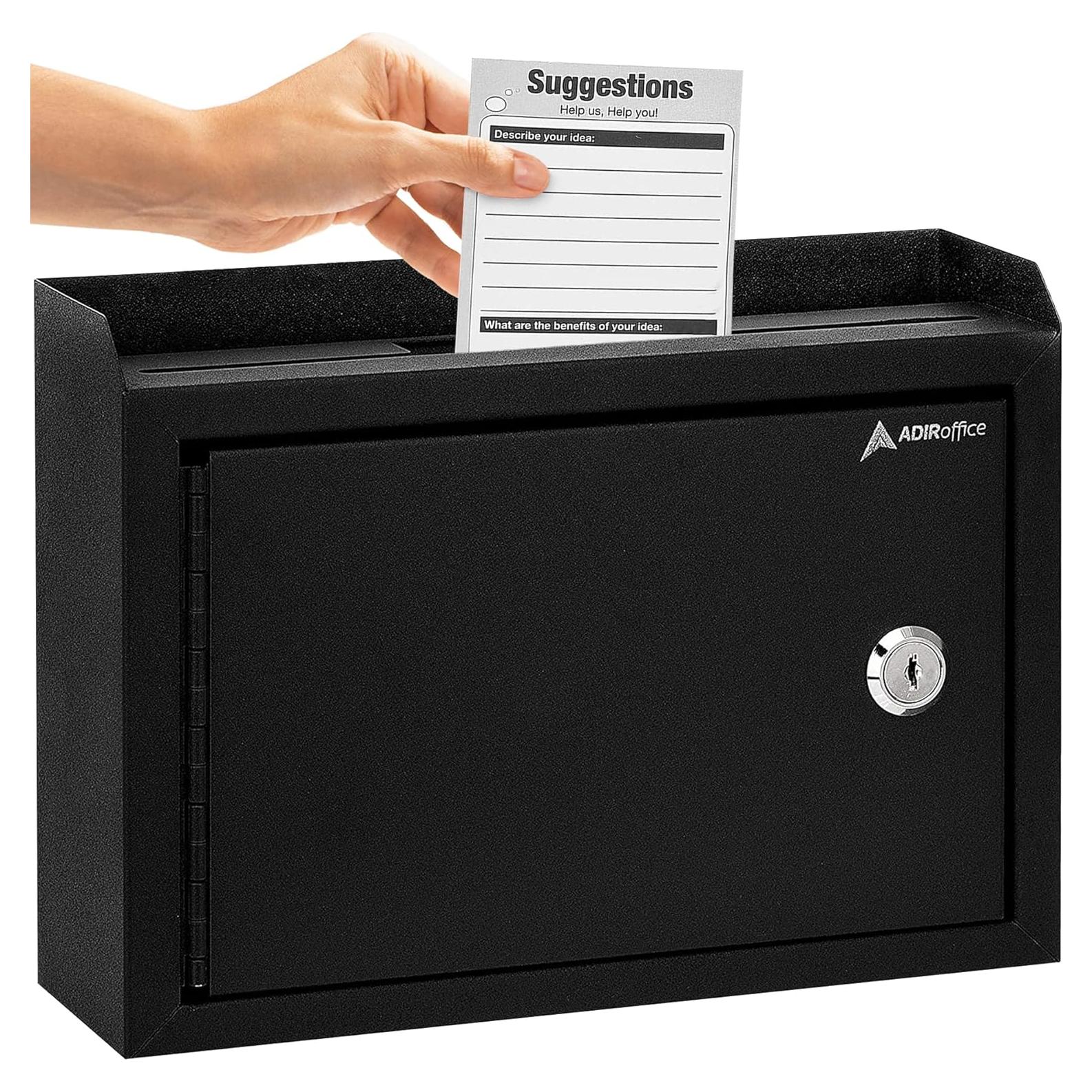 Caja de Sugerencias Adir Negra con Cerradura 24.9x19.1 cm