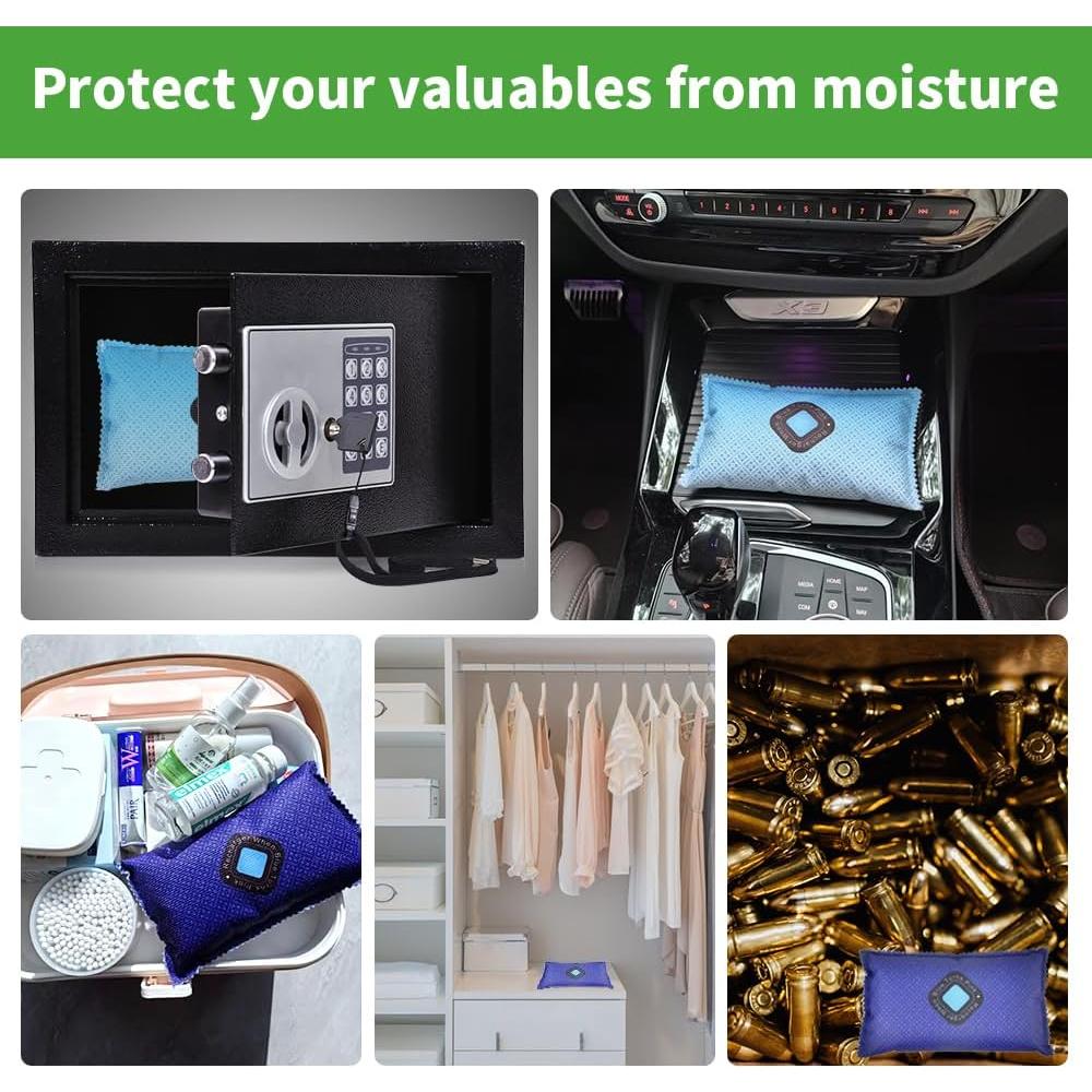 Paquetes Deshidratantes ROOMLINE 2x400g Gel de Sílice Recargables