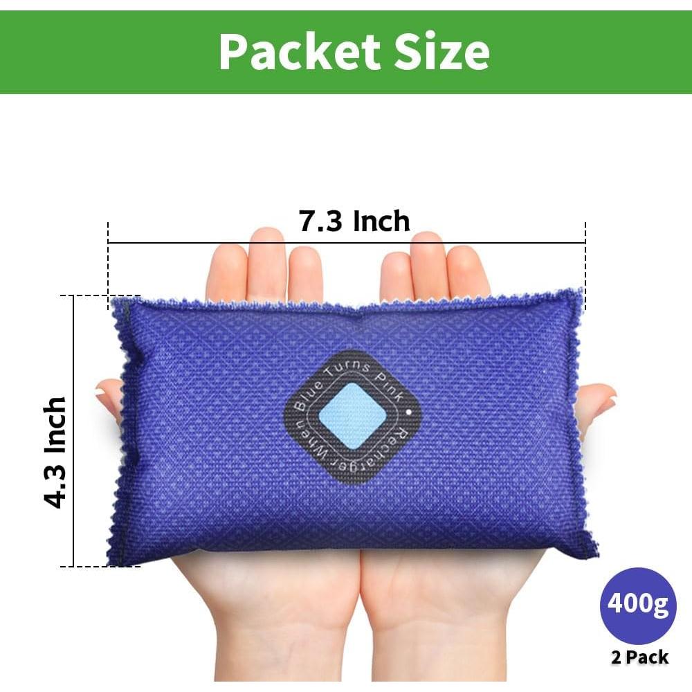 Paquetes Deshidratantes ROOMLINE 2x400g Gel de Sílice Recargables