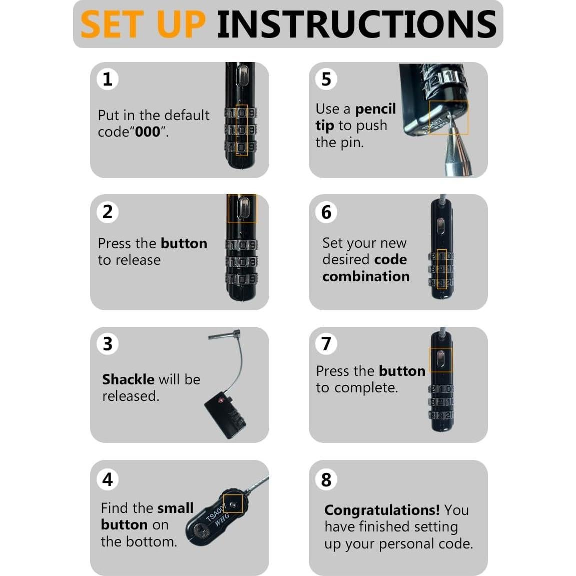 Candado TSA YOMOADD para Estuches de Armas - Resistente al Corte