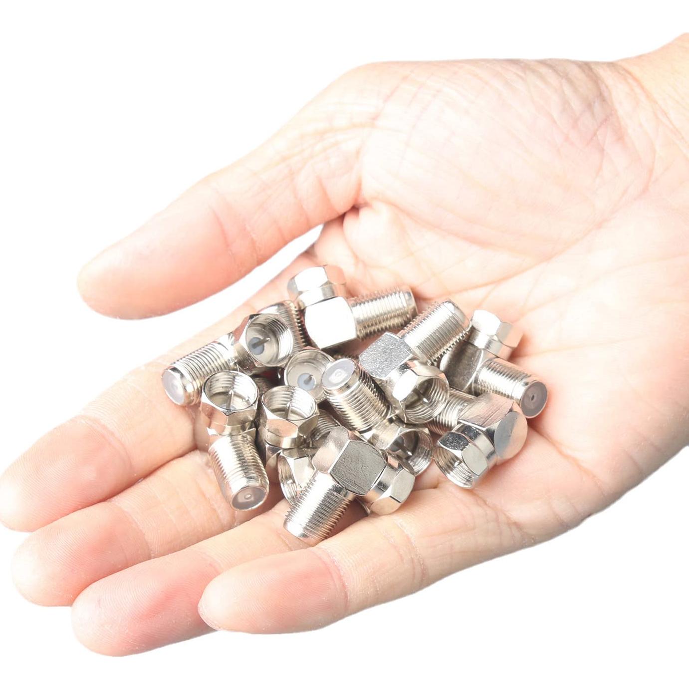 Conector Coaxial de Ángulo Recto F Tipo 12 Pcs RG6 Macho a Hembra