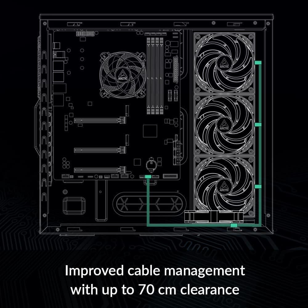 Cable Divisor de Ventilador PWM 4 Pines ARCTIC 70 cm - Negro