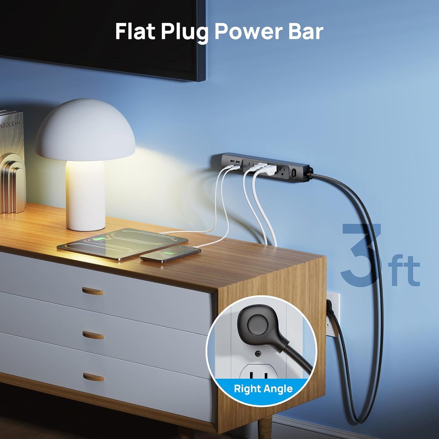 Regleta de Sobretensión TROND Prime II 3ft con USB y Montaje