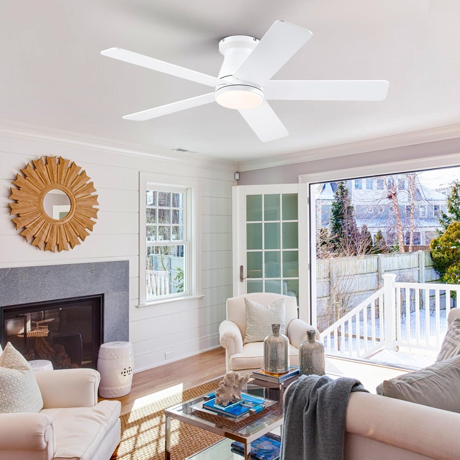 Ventilador de Techo CHESUR 46" Blanco con Luz y Control Remoto