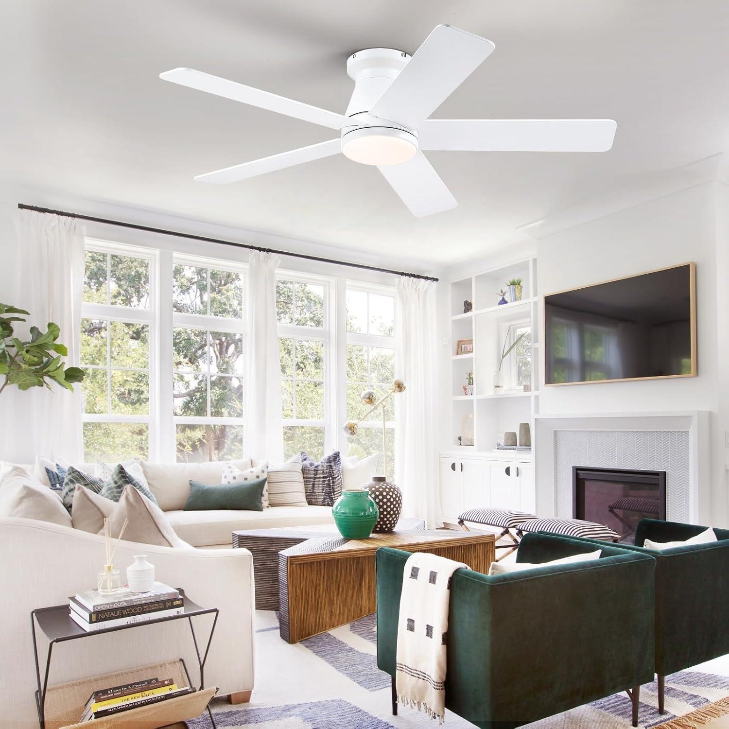 Ventilador de Techo CHESUR 46" Blanco con Luz y Control Remoto