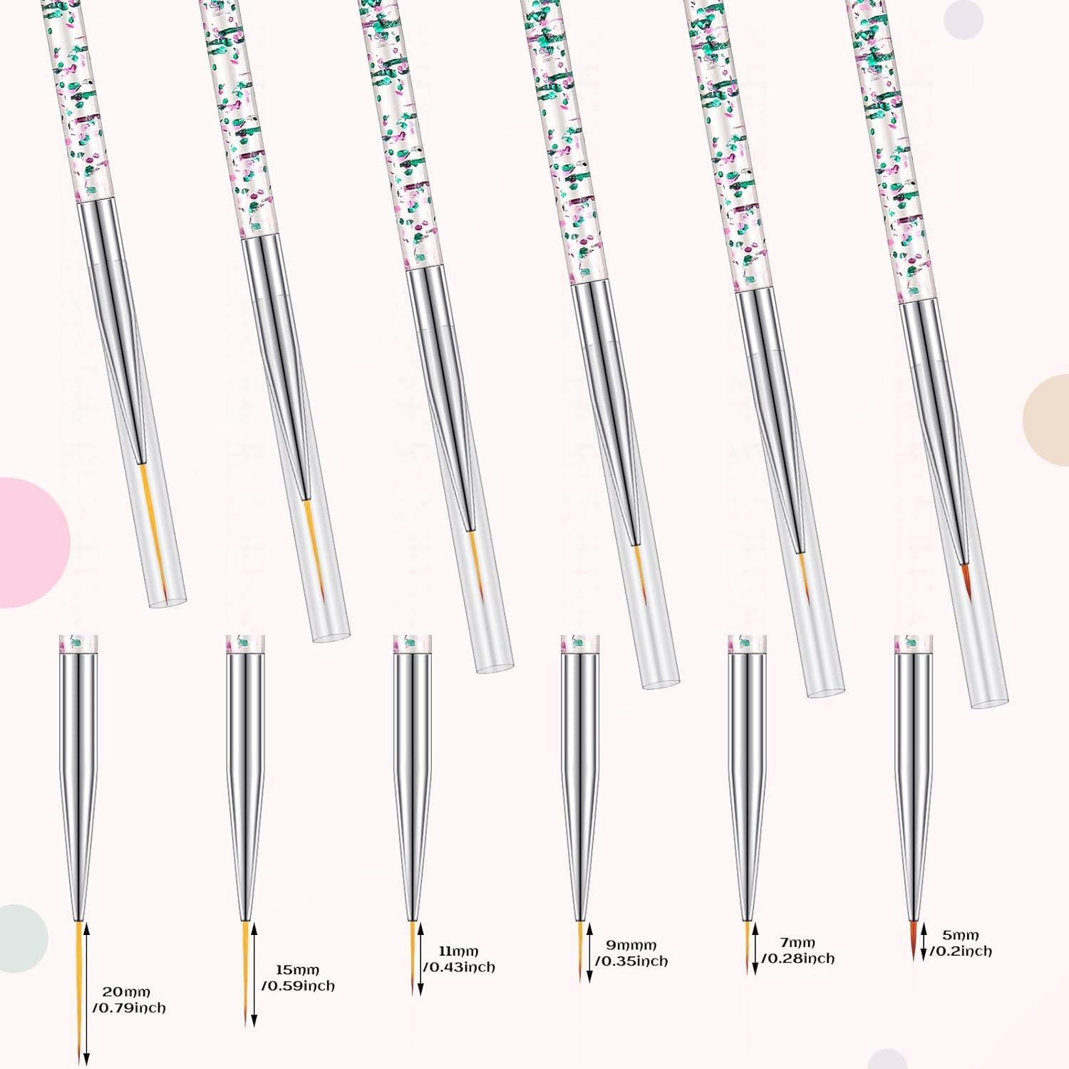 Pinceles de Delineador de Ojos Maitys 6 Pcs Punta Fina