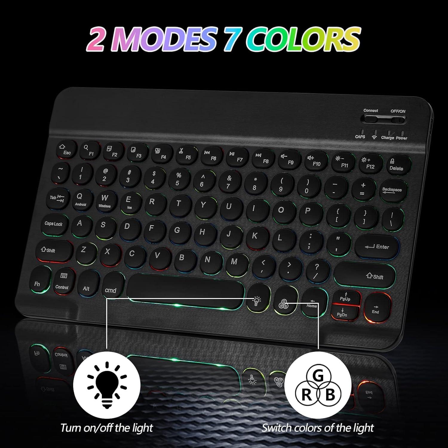 Teclado y Ratón Bluetooth Guiheng Mini Inalámbrico Negro