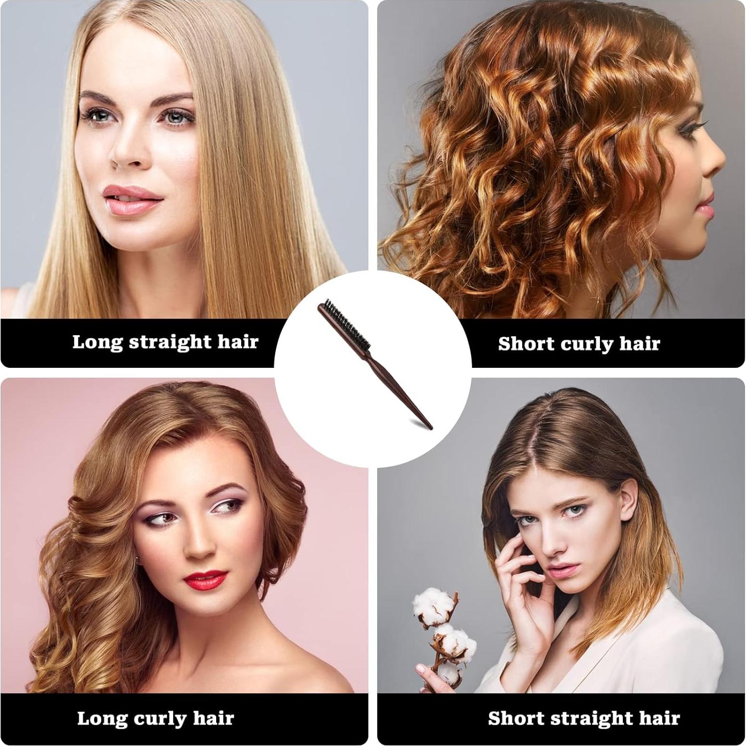 Cepillo de Cerdas de Jabalí Sliverdew 24cm para Todo Tipo de Cabello