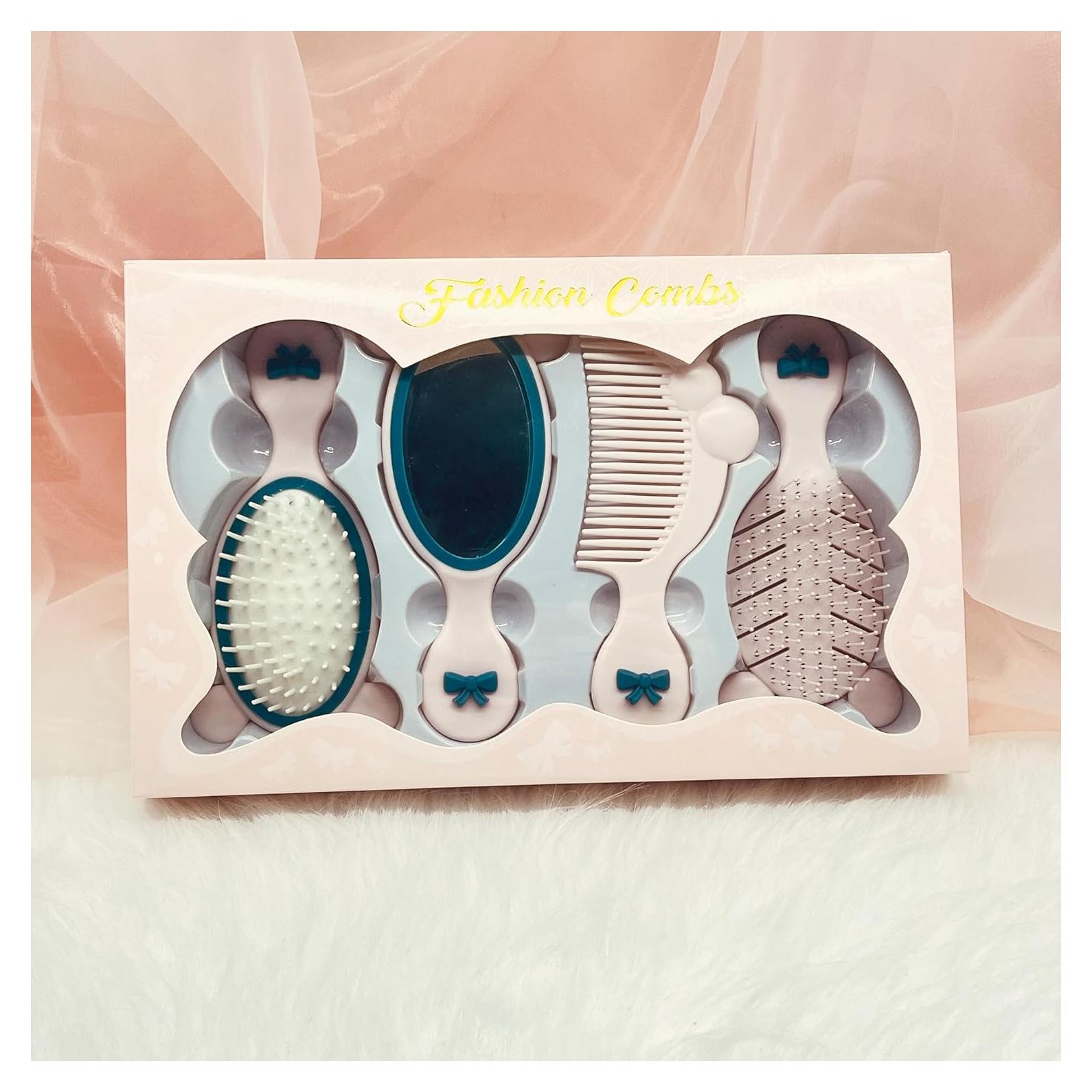 Juego de 4 Mini Cepillos y Peines Lyaiwever - Beige