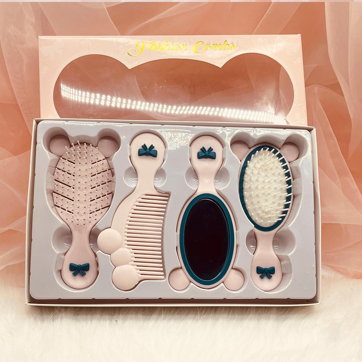 Juego de 4 Mini Cepillos y Peines Lyaiwever - Beige