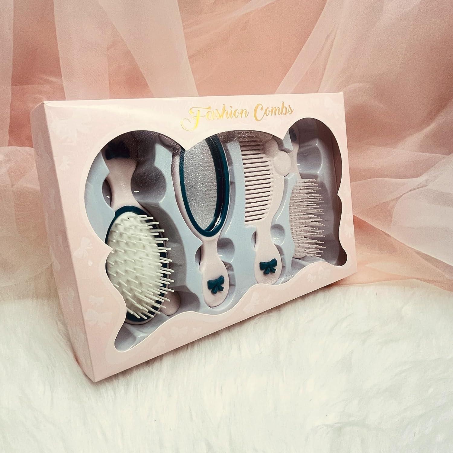 Juego de 4 Mini Cepillos y Peines Lyaiwever - Beige