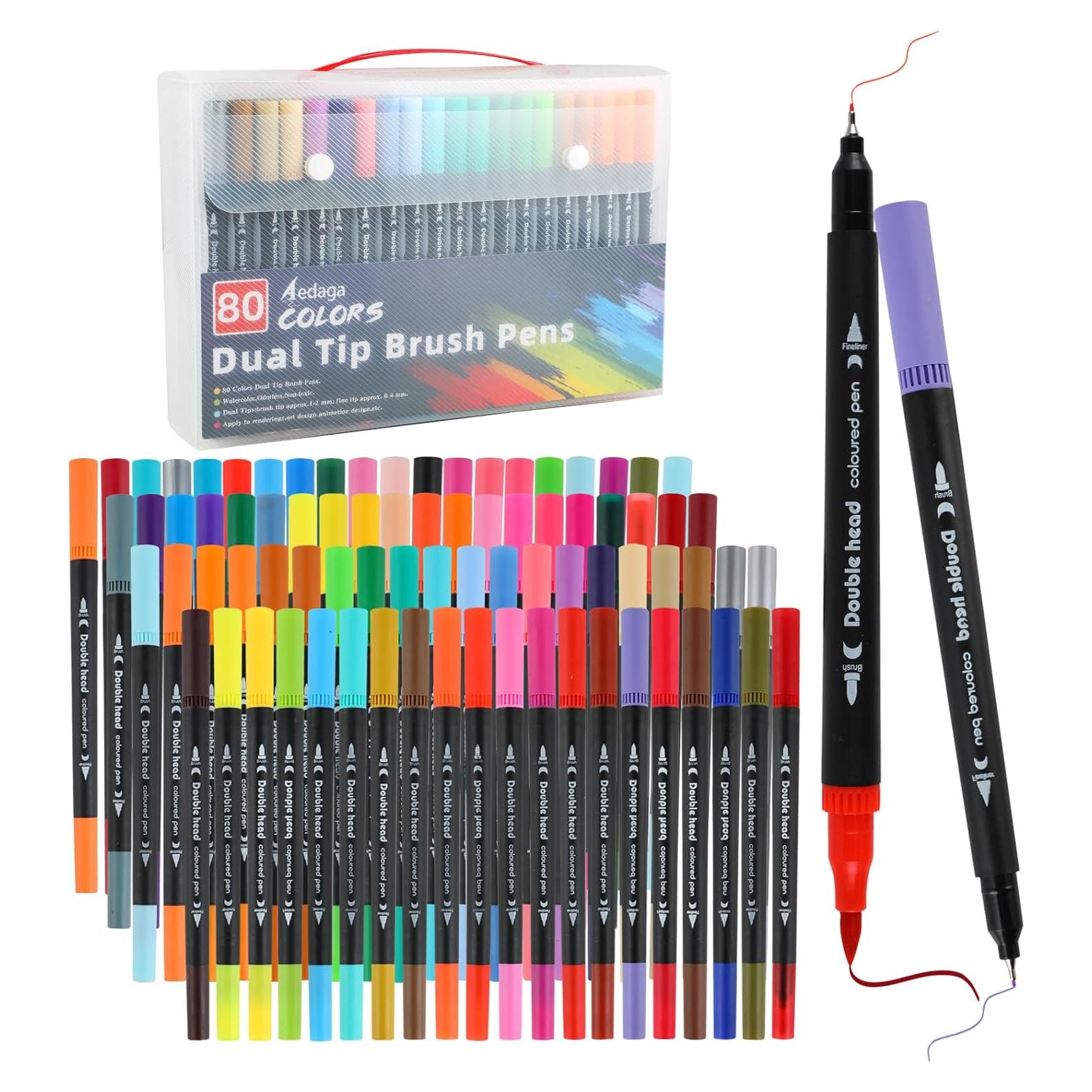 80 Marcadores de Arte HornedDragon Doble Punta Multicolor