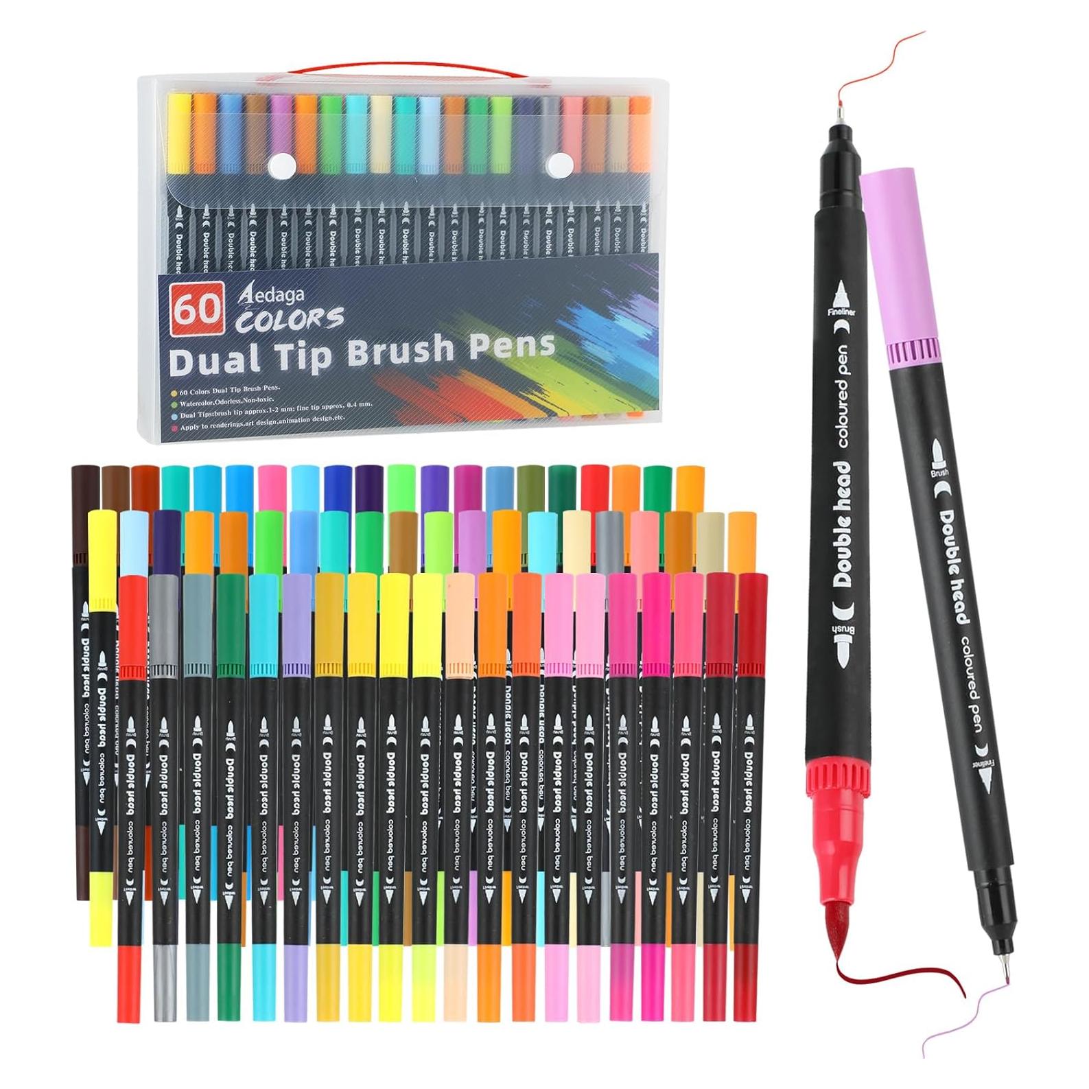 Marcadores de Pincel Doble Punta HornedDragon 60 Colores