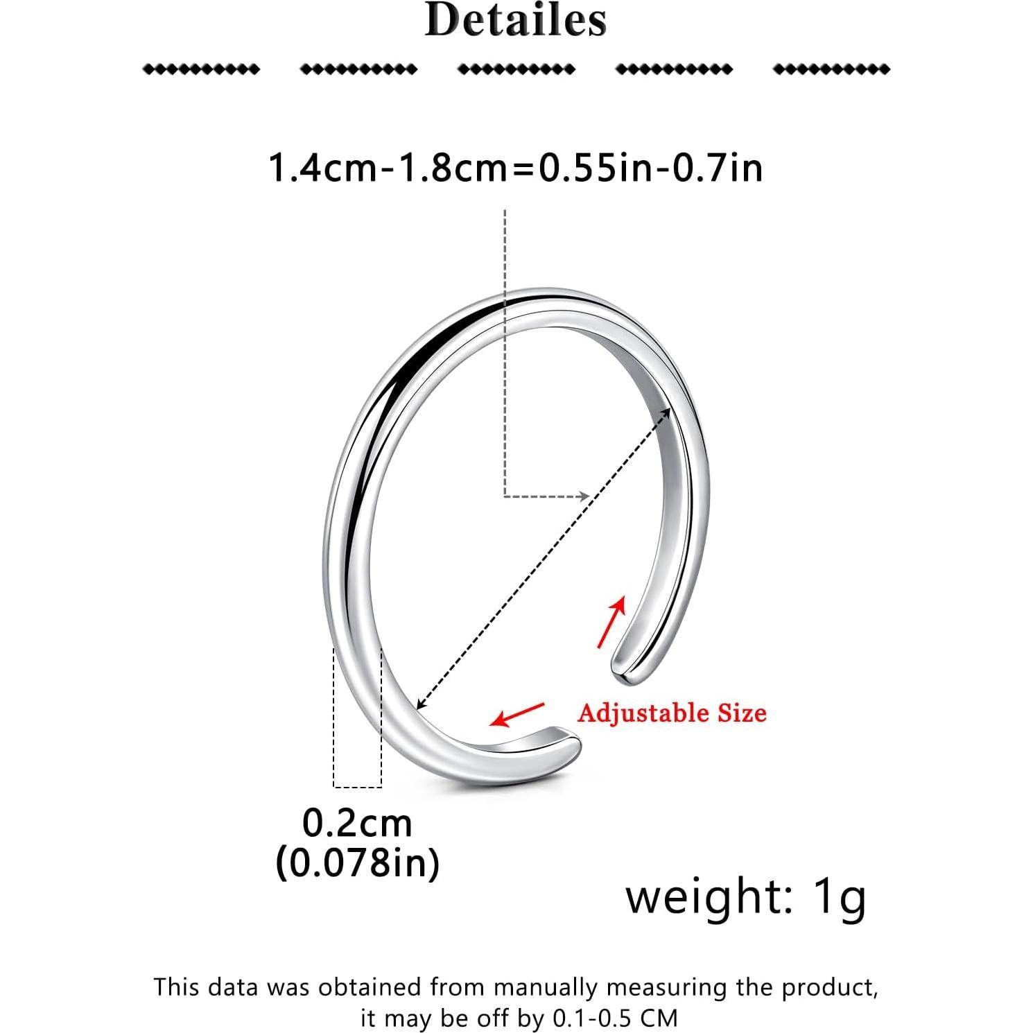 Anillos para Dedos de los Pies QWALIT para Mujeres Ajustables Plata