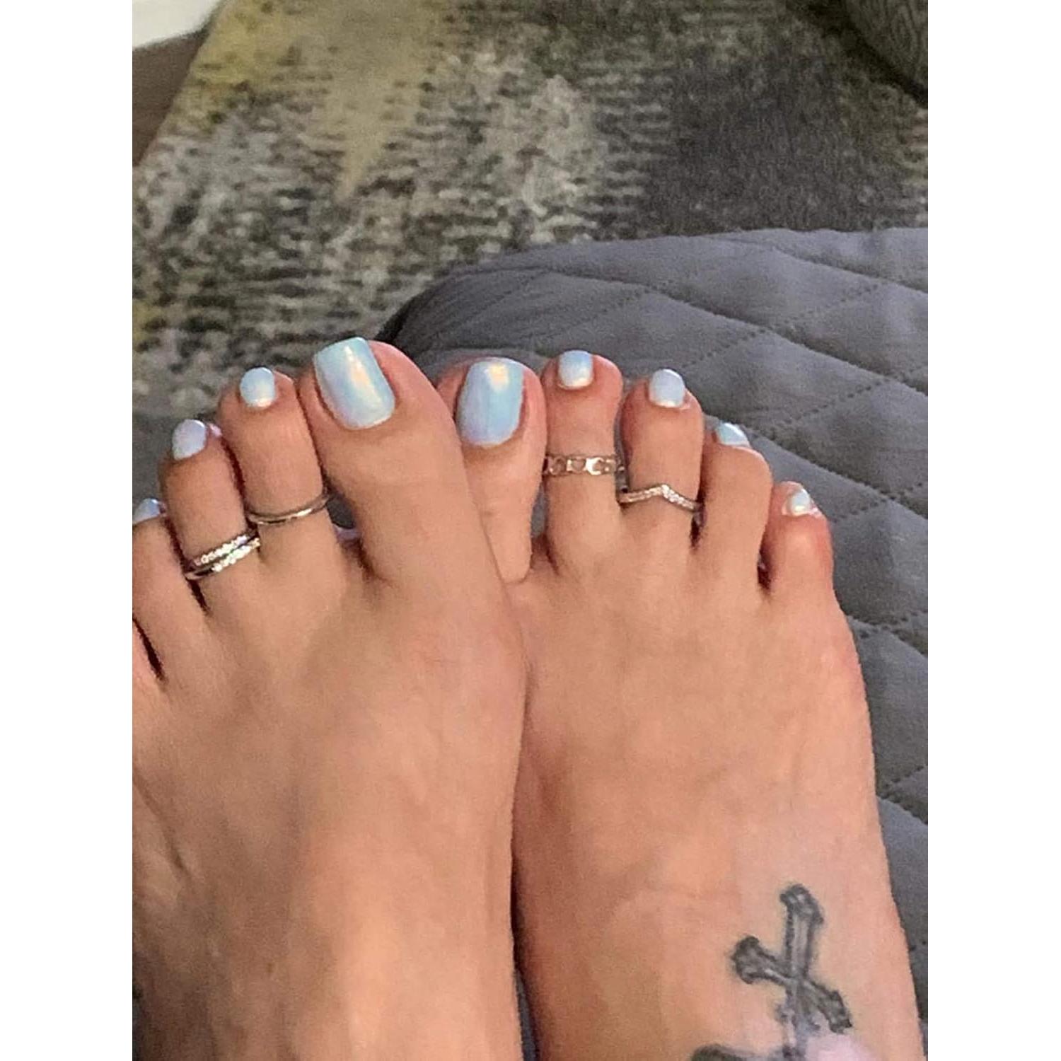 Anillos para Dedos de los Pies QWALIT para Mujeres Ajustables Plata