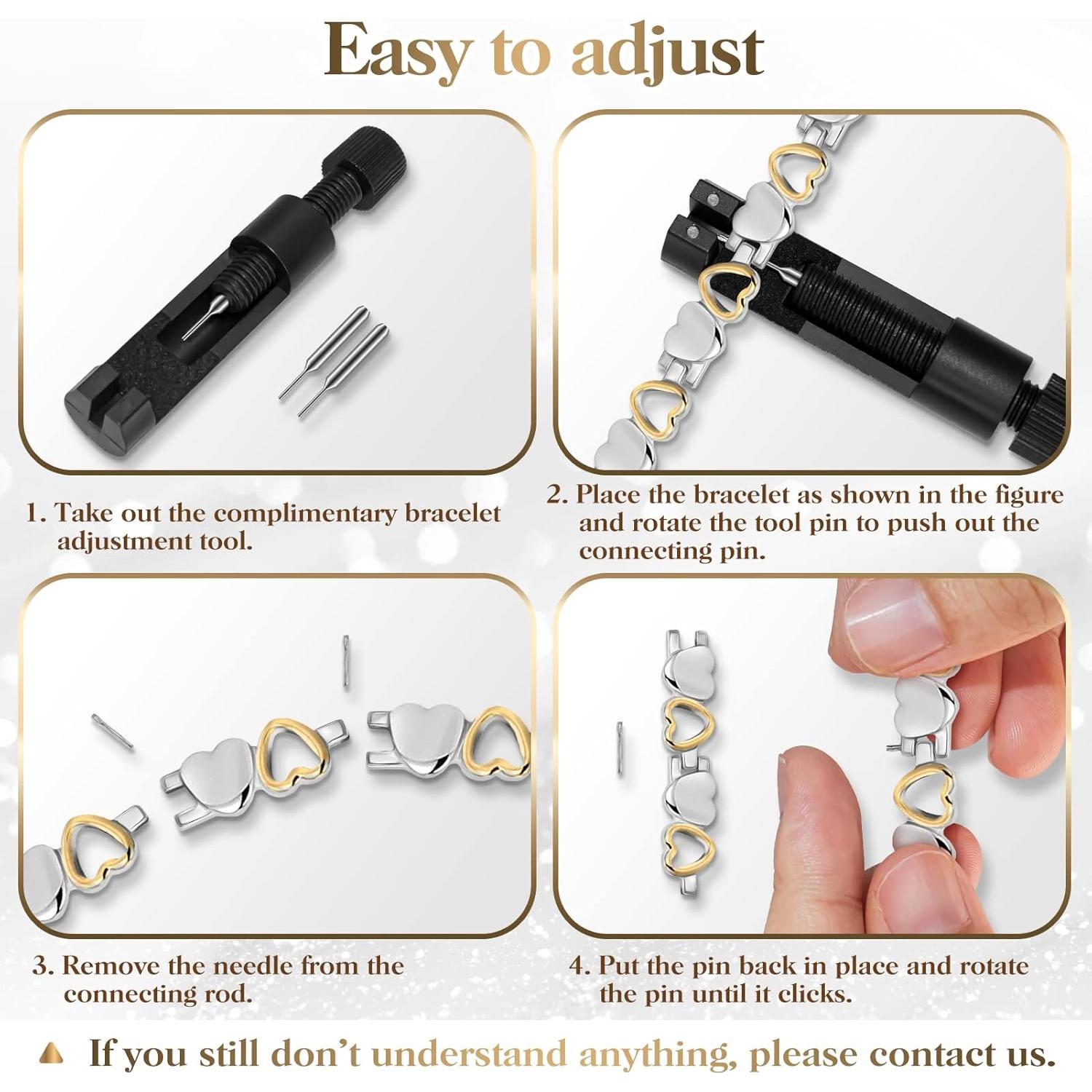 Pulsera Magnética Detox Linfático Mahnco de Titanio para Mujeres - Set con Anillo y Herramienta Ajuste