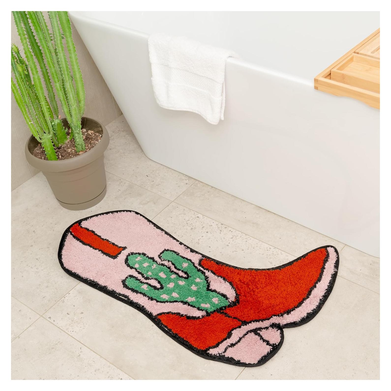 Alfombra de baño antideslizante BIEN BEAU bota vaquera 0.48x0.76m