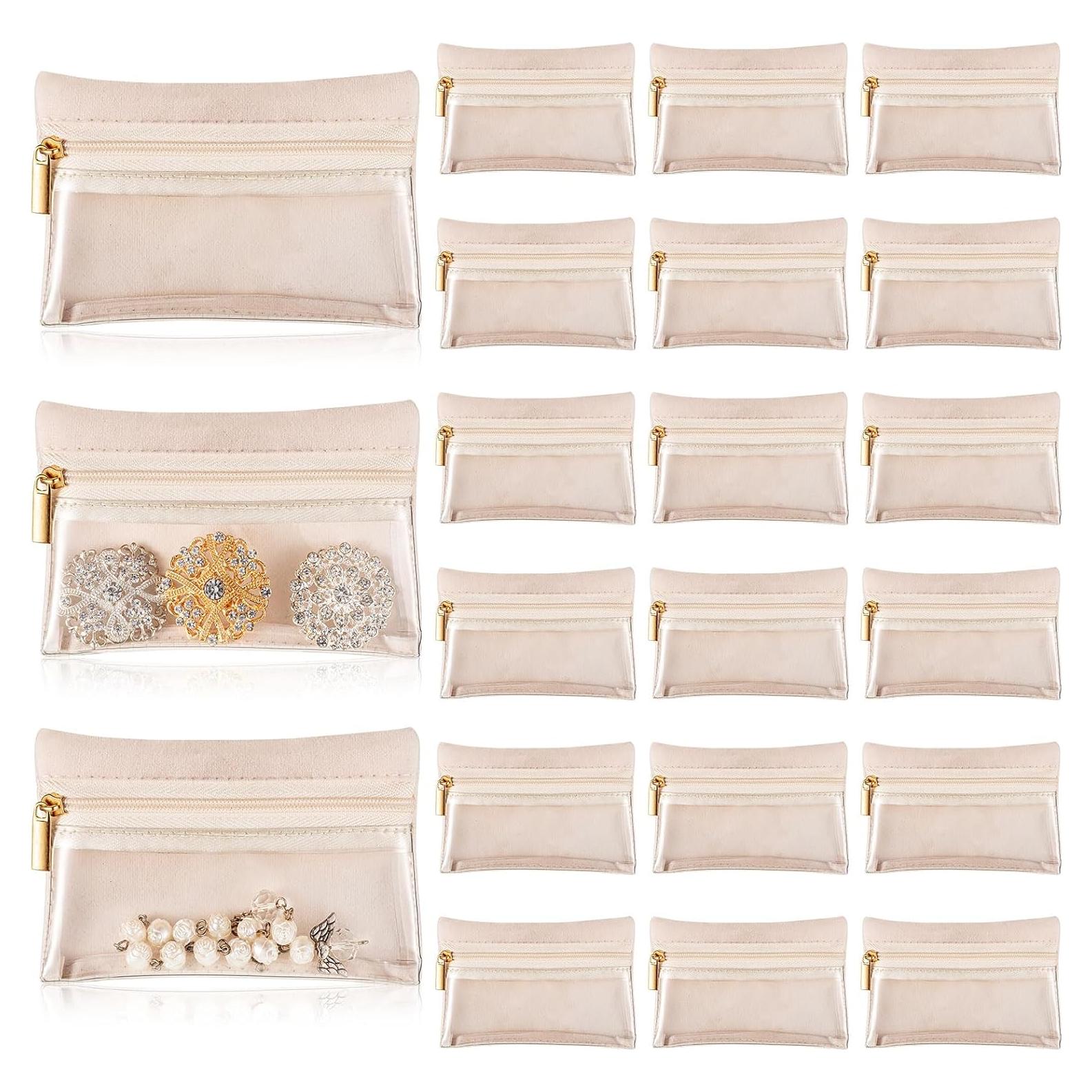 Organizador de Joyería de Viaje Uiifan 24 Bolsas Franela 11.5x8 cm