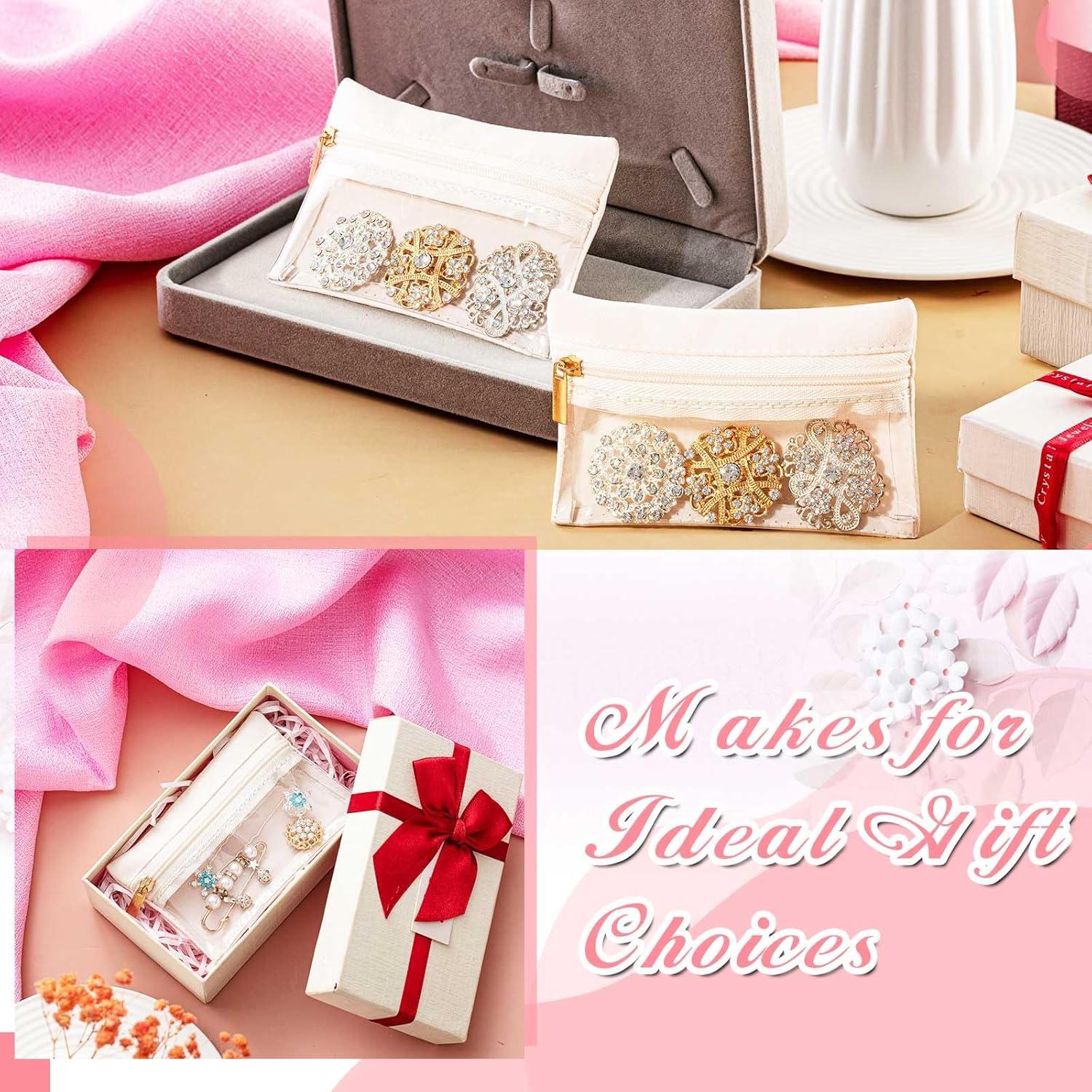 Organizador de Joyería de Viaje Uiifan 24 Bolsas Franela 11.5x8 cm