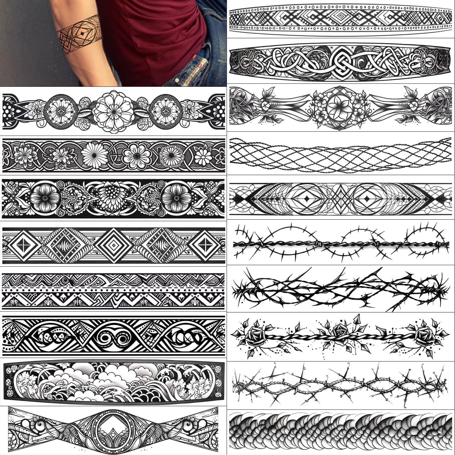 Tatuajes Temporales GLARYYEARS - 18 Diseños Realistas 6x28cm