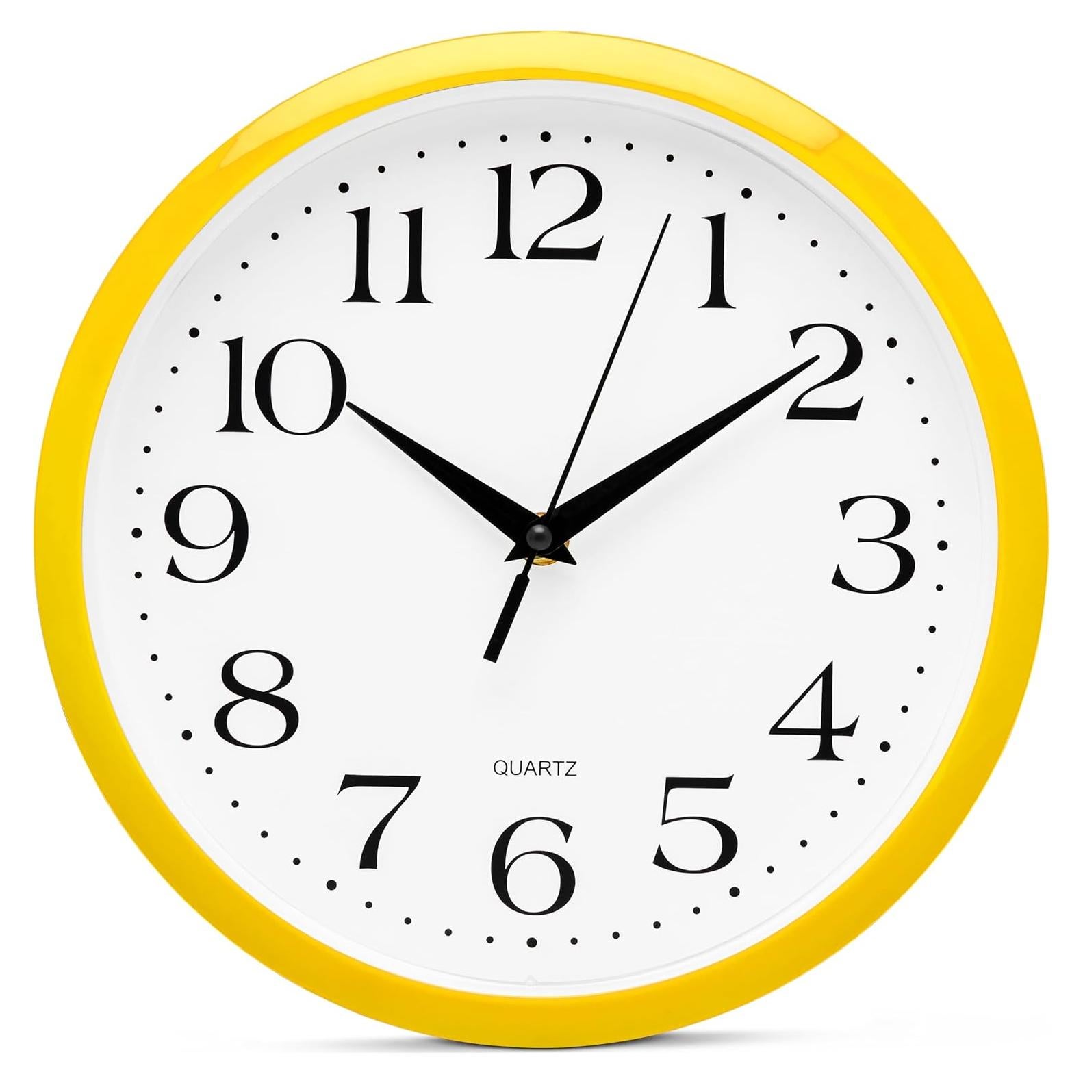 Reloj de Pared Amarillo Bernhard 25,4 cm Silencioso Cuarzo