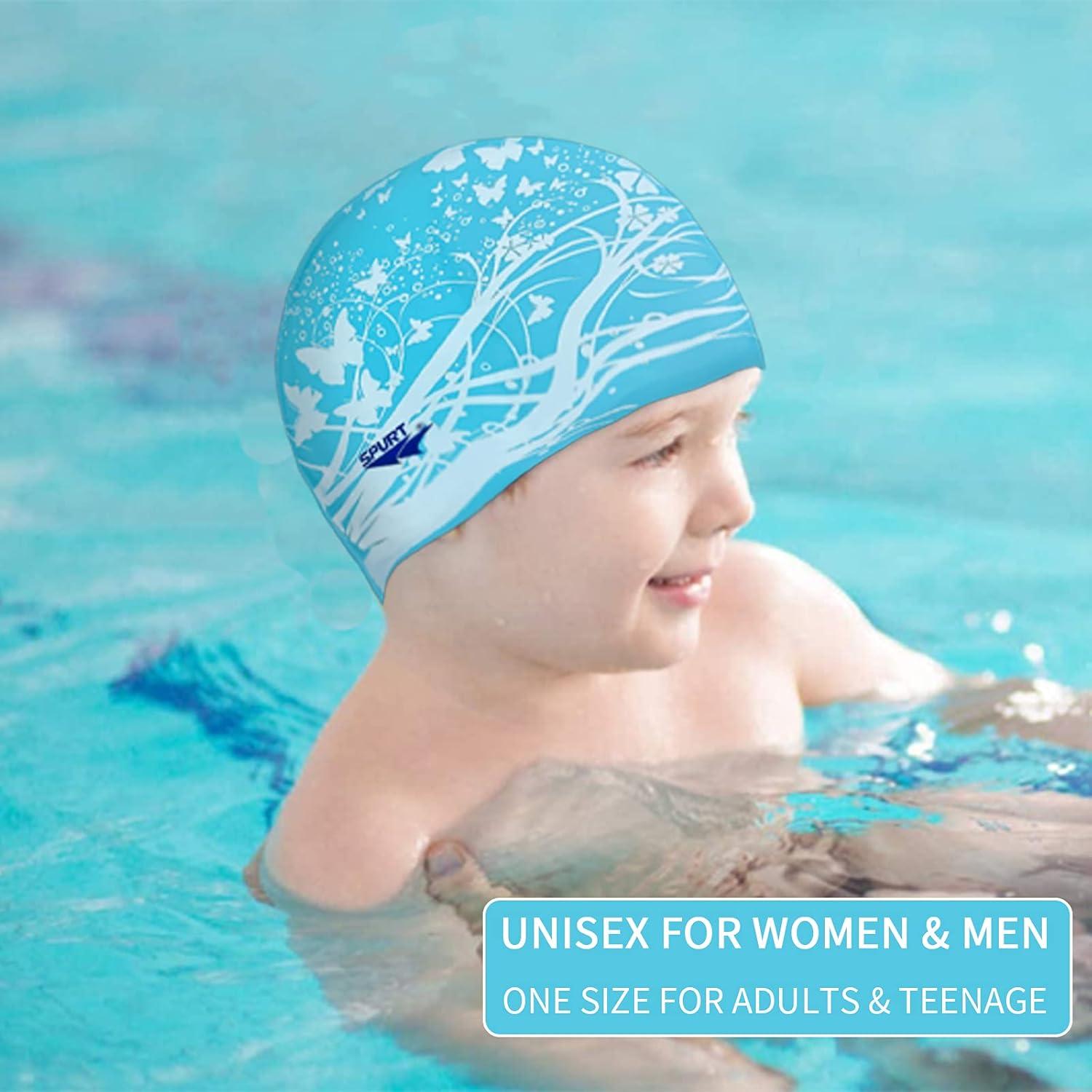 Gorro de natación Moolecole de silicona impermeable para chicas