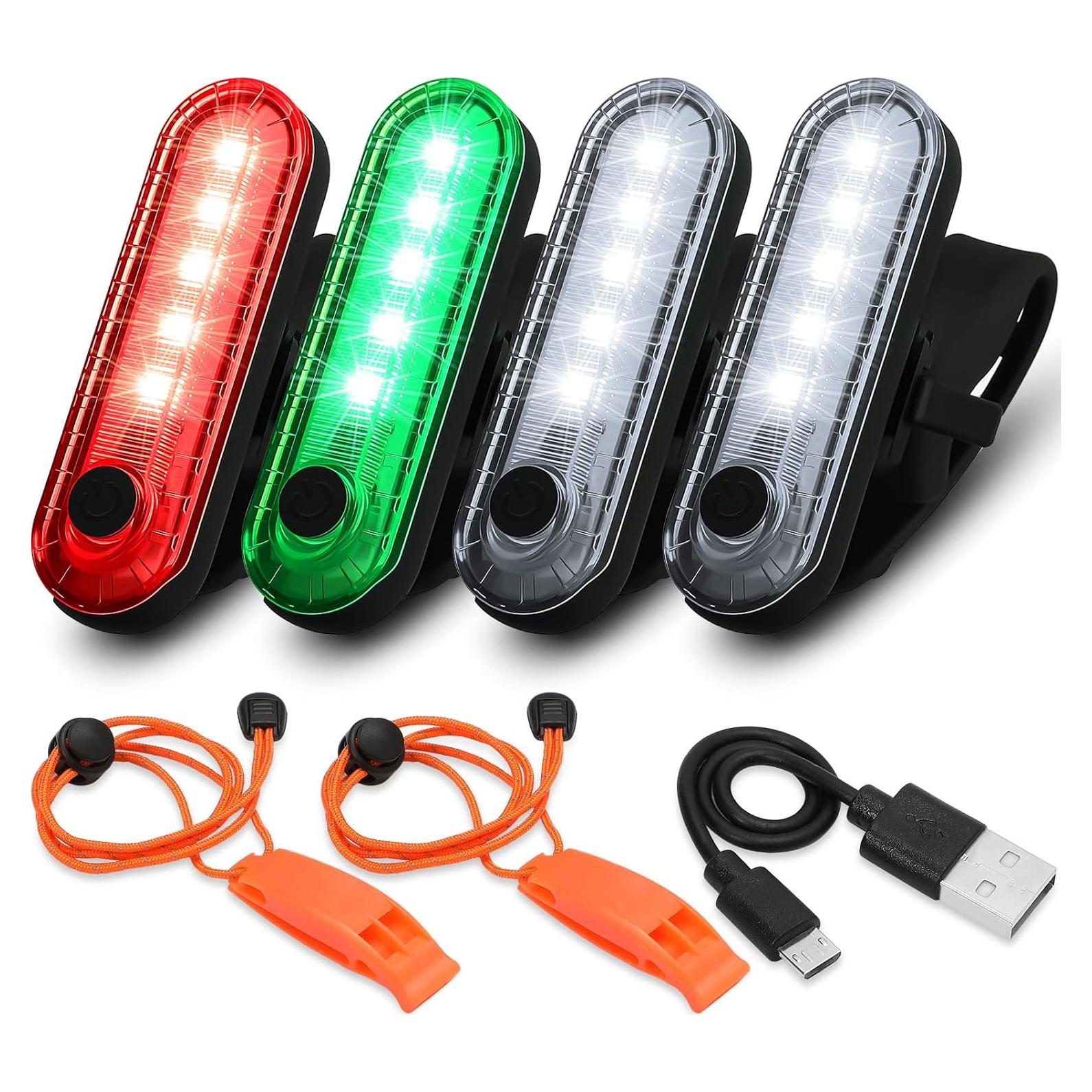 Luces LED de Navegación Treela para Kayak 6 Pcs con Silbatos