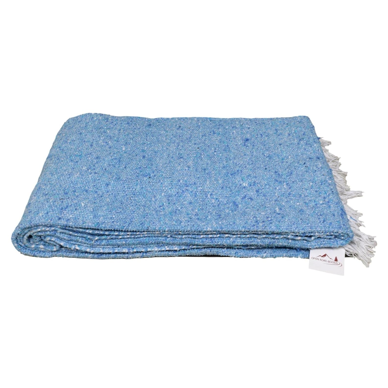 Manta de Yoga Open Road Goods Aqua 203x127 cm Tejida a Mano