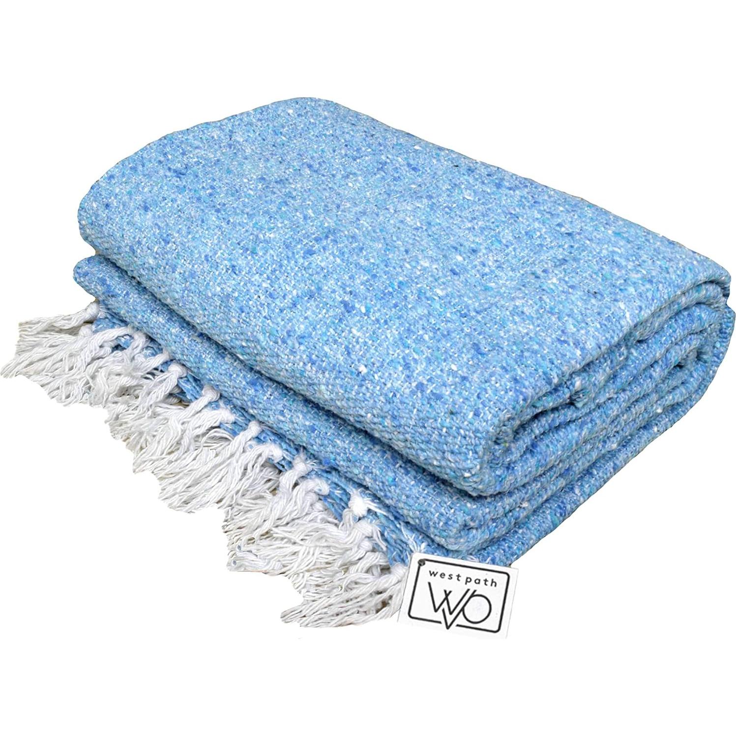 Manta de Yoga Open Road Goods Aqua 203x127 cm Tejida a Mano