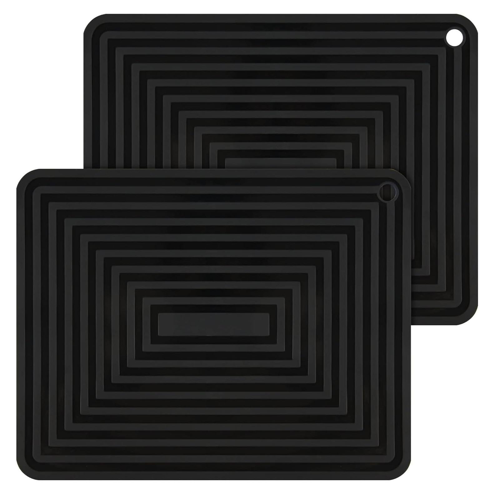 Trivetes de Silicona SPUVGVC 2 Piezas Negro Resistente al Calor