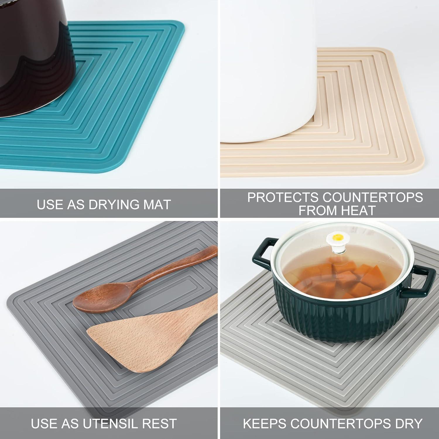 Trivetes de Silicona SPUVGVC 2 Piezas Negro Resistente al Calor