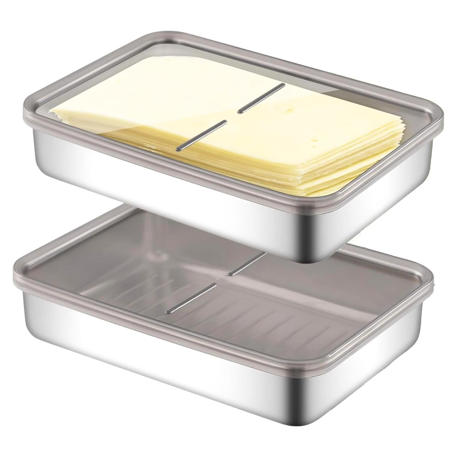 Contenedor de Almacenamiento de Carne Inoxidable UNVSTIAR 2 Pcs