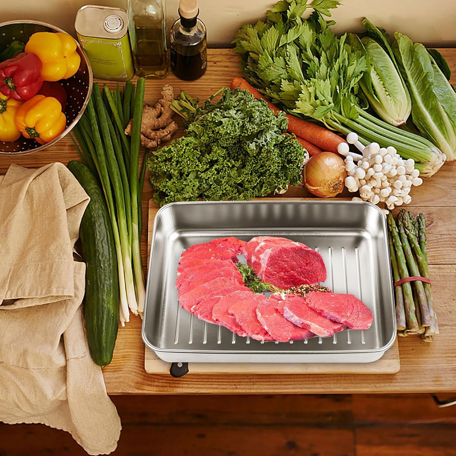 Contenedor de Almacenamiento de Carne Inoxidable UNVSTIAR 2 Pcs